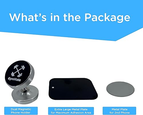 Miniatura 6 de Gym Mate Soporte y soporte magnético dual para teléfono. Se fija magnéticamente a la superficie metálica. Dispara videos con manos libres mientras