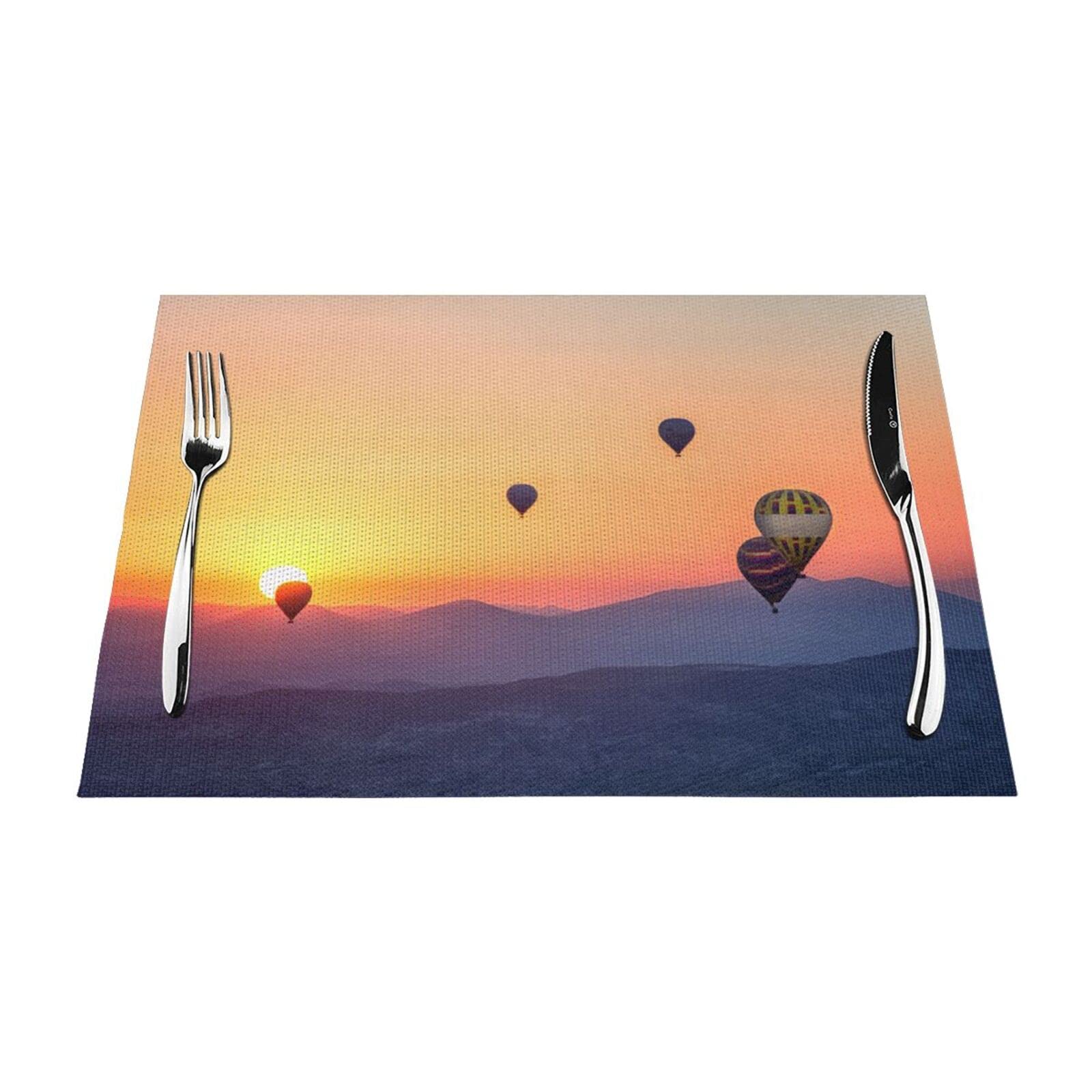 Set de table montgolfière antidérapant et résistant à la chaleur pour repas sans taches