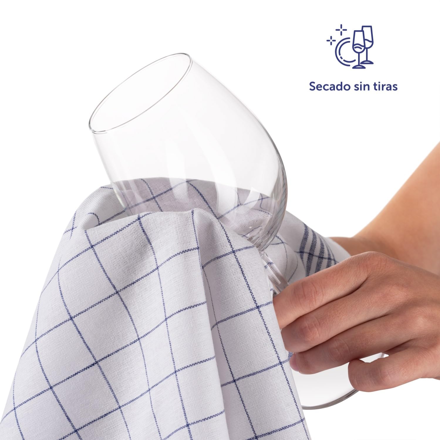 Blumtal paños de cocina algodon 50x70cm juego de 10 trapos 100% algodon absorbentes azules a cuadros