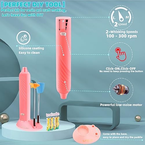 Miniatura 9 de Mezclador eléctrico de mano de resina epoxi para minimizar burbujas, agitador para resina, mezcla de silicona