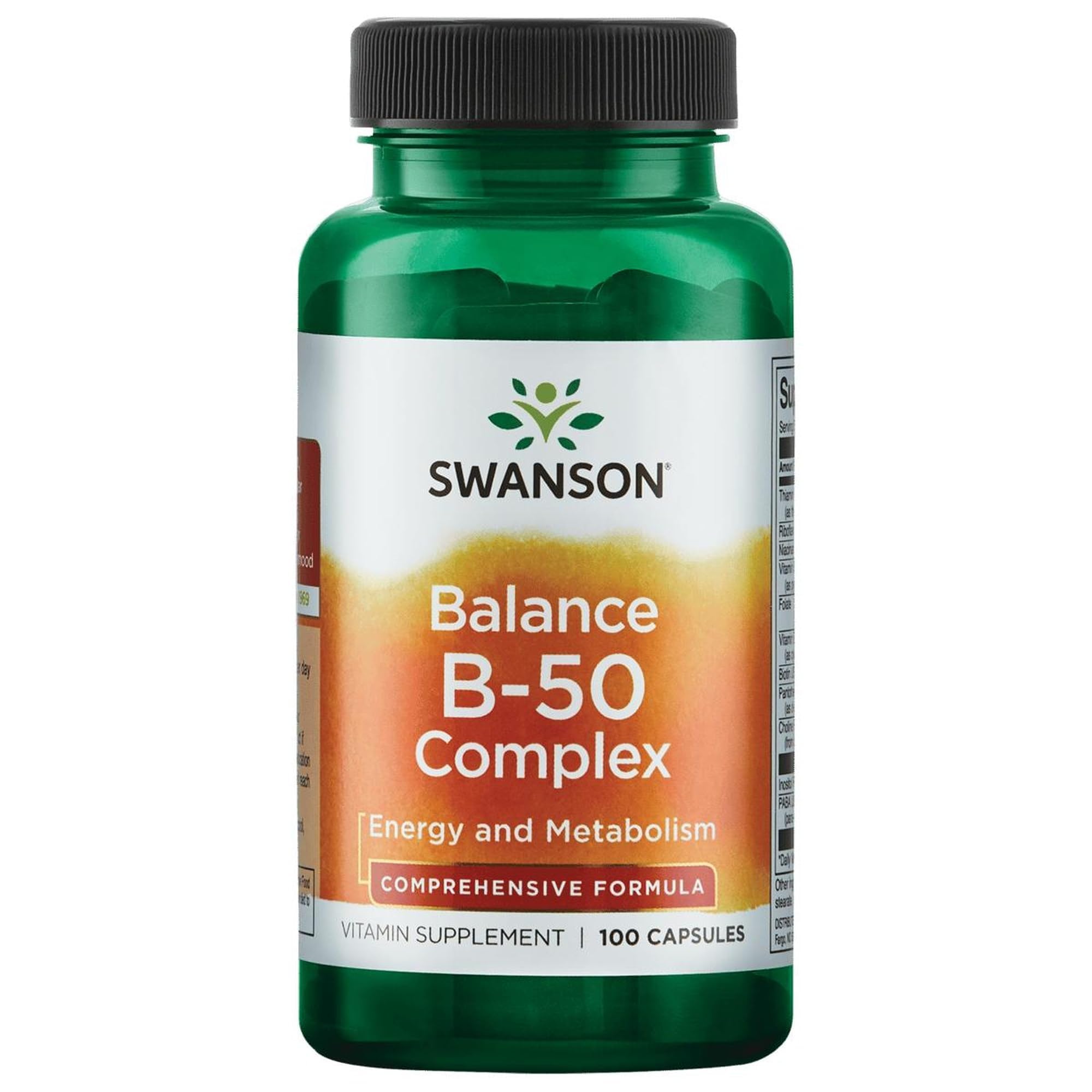 Swanson Balance B-50 High-Potency B Vitamin Complex for Busy Adults Seeking Immune, Heart, and Nervous System Support (300 Capsules)