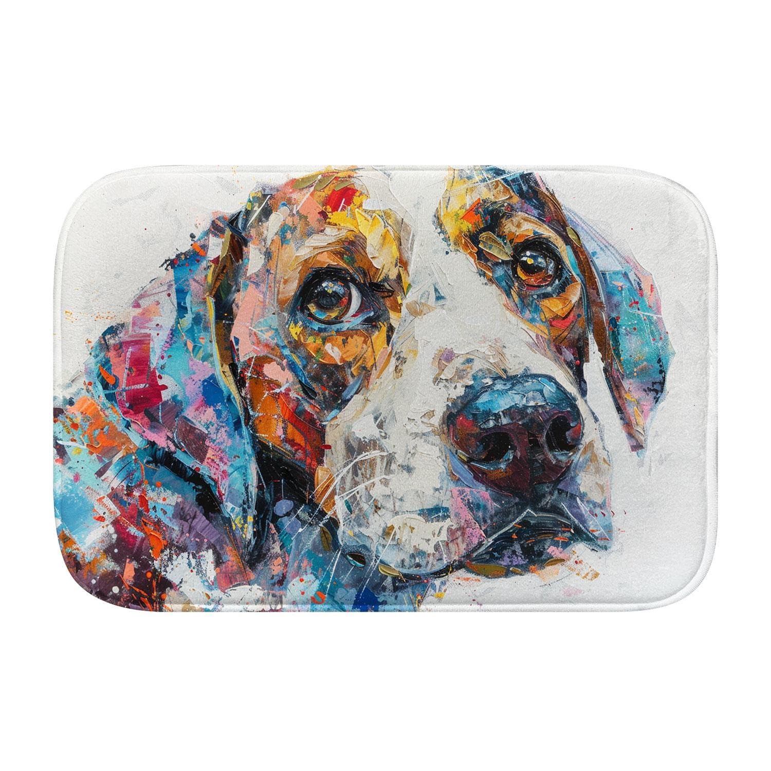 Tapis de bain absorbant et antidérapant en mousse mémoire de forme chien 613 L