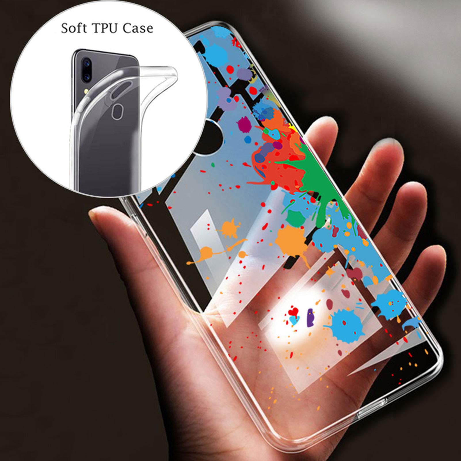 SEAHAI Funda para ZTE Blade V40 Vita Estuche, Translúcida Escarchado Duro PC Carcasa Antigolpes TPU Bumper Silicona Cubierta con 360° Anillo Soporte de Metal, Cielo Azul