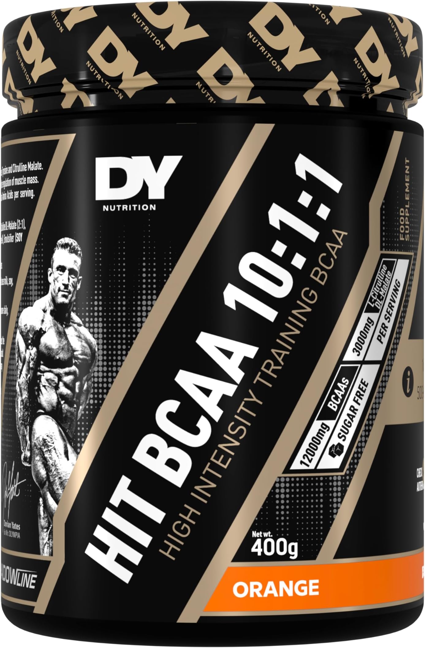 HIT BCAA 10:1:1 (Orange) with L-Citrulline Malate, Beta Alanine + 12g of Branch Chain Amino Acids 400g Powder, 20 Servings - Optimal Pump & Performance | Non Stim Pre & Intra Workout