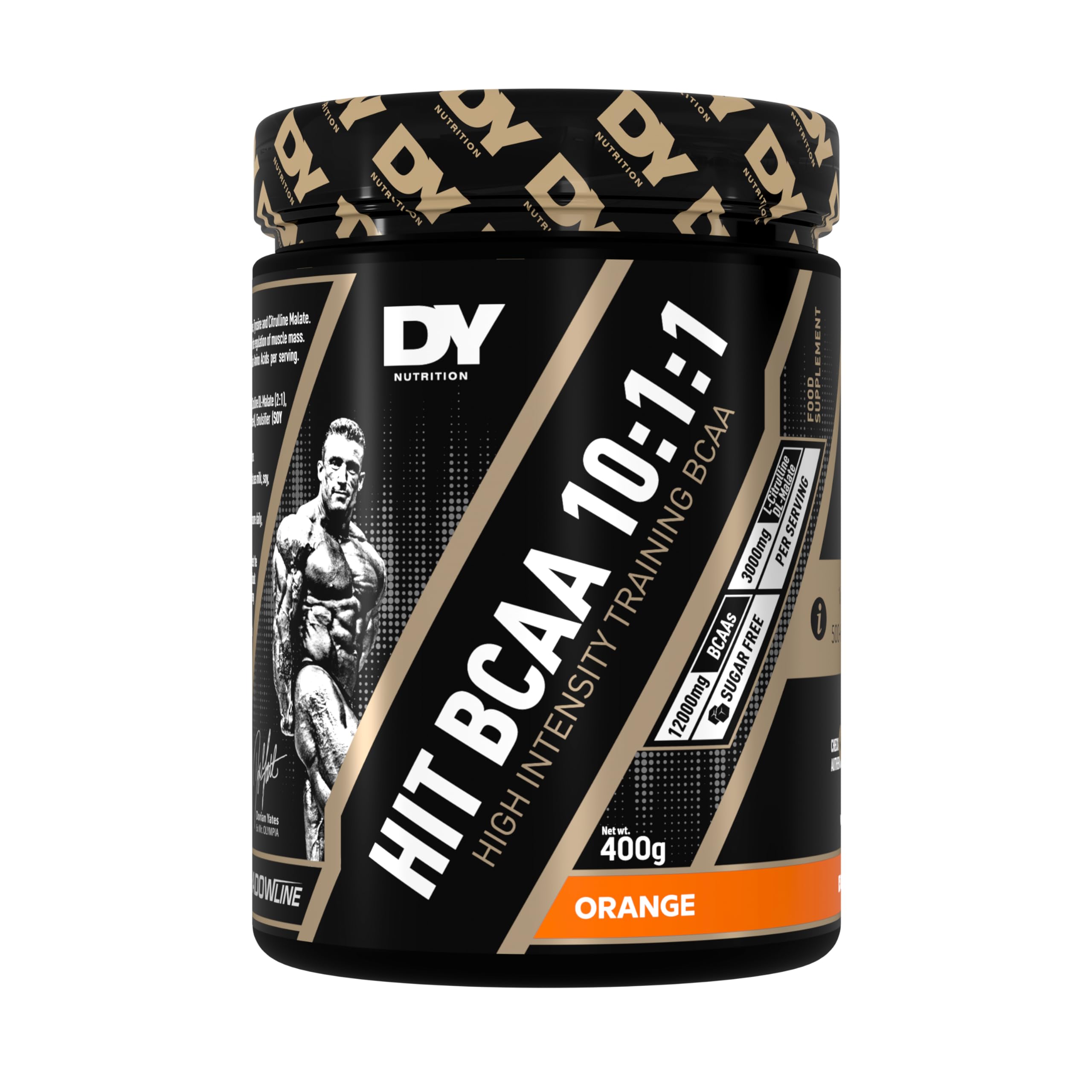 HIT BCAA 10:1:1 (Orange) with L-Citrulline Malate, Beta Alanine + 12g of Branch Chain Amino Acids 400g Powder, 20 Servings - Optimal Pump & Performance | Non Stim Pre & Intra Workout