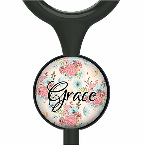 Miniatura 5 de Pale Pink Floral Name Badge Reel Id Holder Personalized Gift for Nurse - Extends to 34 inches - You Choose from Custom Fonts, Design Size,