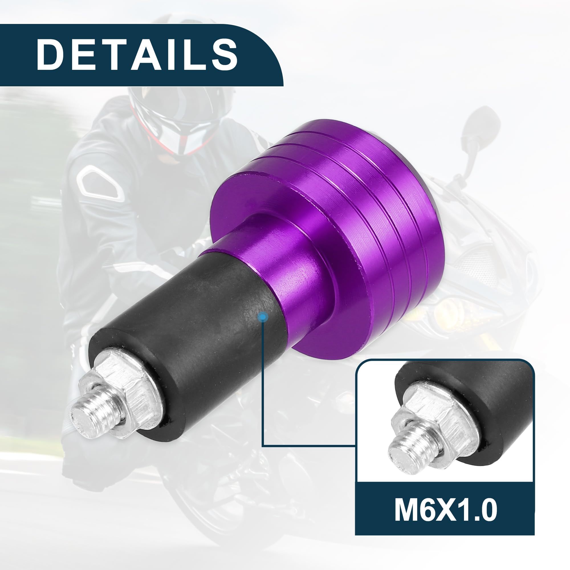 1 paire de bouchons d'extrémité de guidon de moto 18 mm-20 mm Violet | 30 mm OD, alliage d'aluminium, tendance, poignées de guidon avant, bouchon équilibré, universel pour moto
