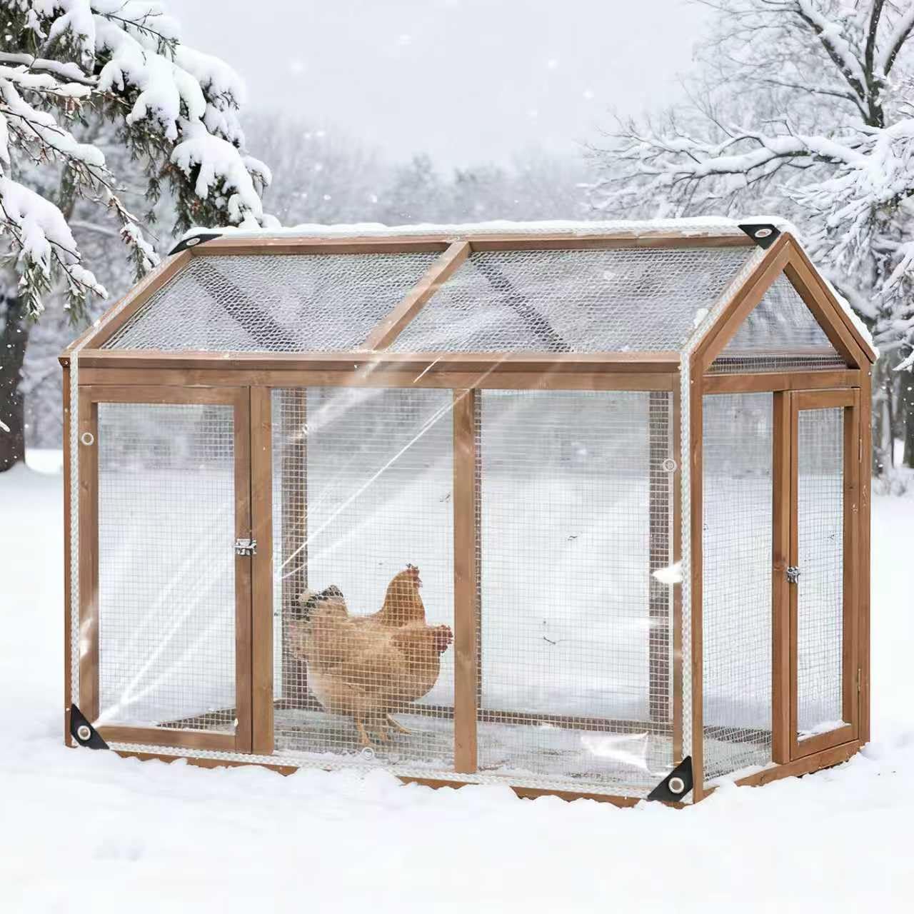 Abdeckplane Wasserdicht-mit ösen-Transparente Plane,Durchsichtige Tarp für Außenbereich Pflanzen Gewächshaus Garten MöBel Pet Hutch Dach (PVC) (3x3m)