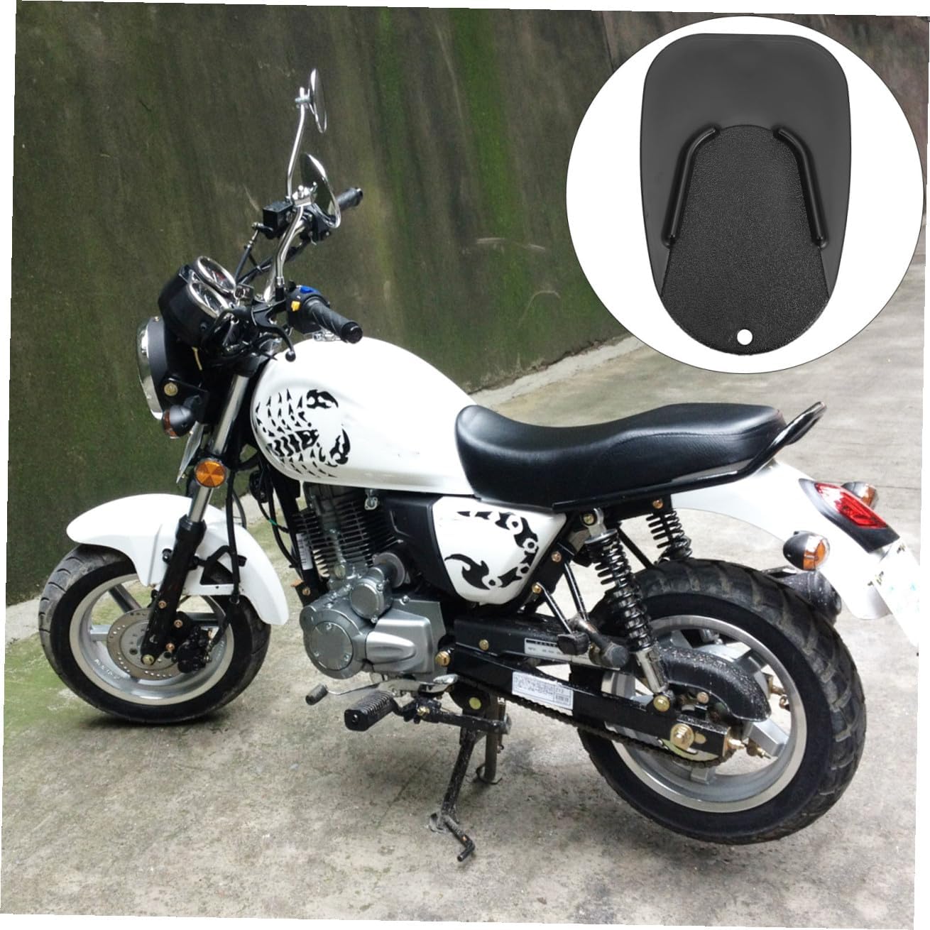 PRETYZOOM Motorcycle Foot Support Pad Kickstand Motorbike Side Stand Abs Weatherproof Durable Easy to Install