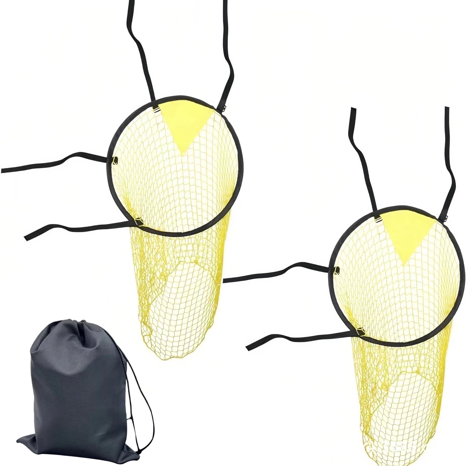 2 Pcs Top Bins Football Target Net for Goal, 45x59cm Football Training Equipment with Carry Bag, Adjustable Soccer Corner Targets, Practice Shooting Accuracy Training Aid