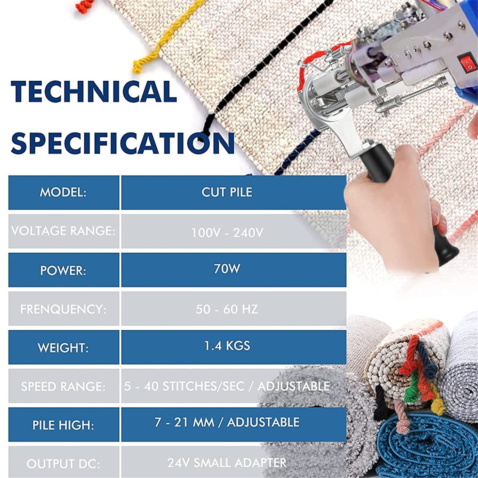 Tufting Gun Rug Tufting Gun Kit Carpet Weaving Machine Cut Pile