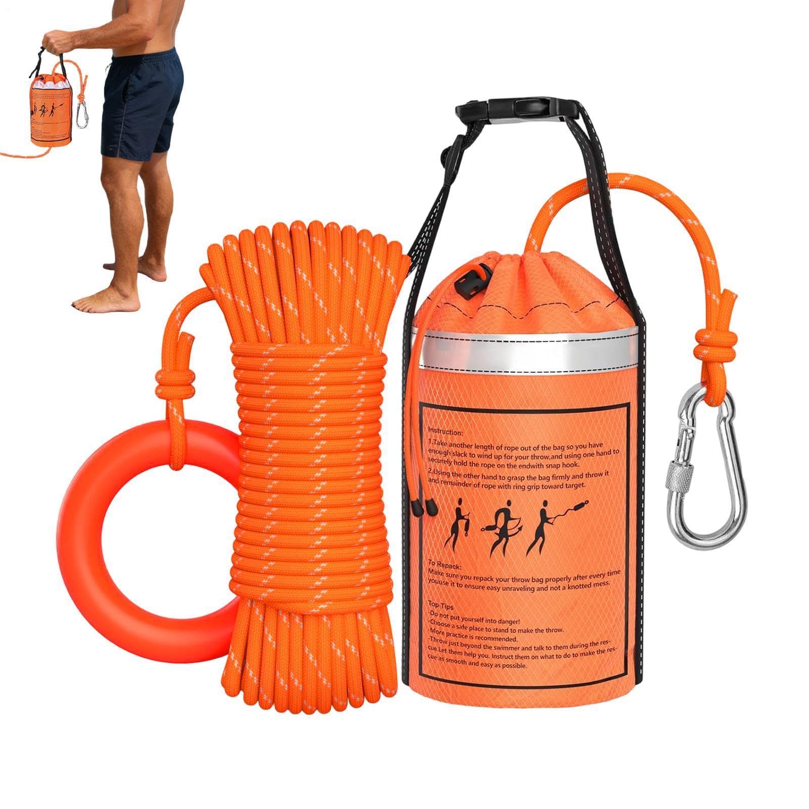 Throwing Line Rescue Bag, Canoe Salvage, Throwable Buoyancy Aid, for Lifeguards, Rescuers, Firefighters, Kayakers, Staff and Guides, River, Shore, Kayak, Flood and Lake