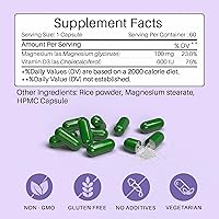 Vista 2 de MasterMedi Glicinato de magnesio 100 mg con vitamina D3 – Fórmula de alta absorción – Apoya el sueño, la relajación muscular, el estrés y la salud