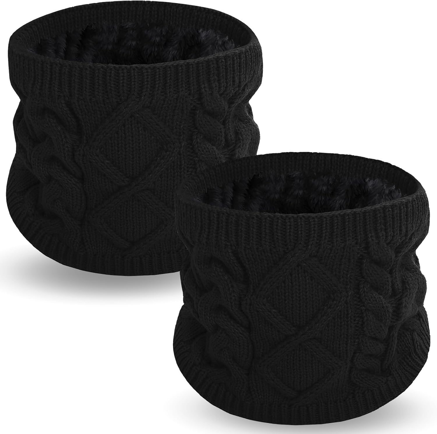 Wandx Kids Neck Warmer Winter Knitted Neck Gaiters for Boys Girls Child Warm Fleece Lined Face Cover for Cold Weather