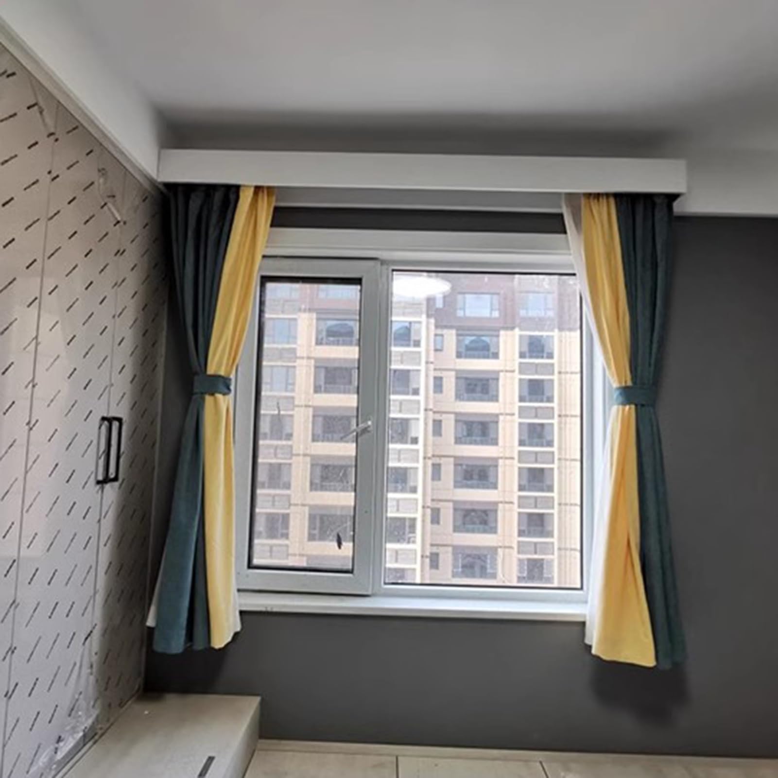 Boîtier de cantonnière pour tringle à rideaux blanche en alu de 90cm à 6m
