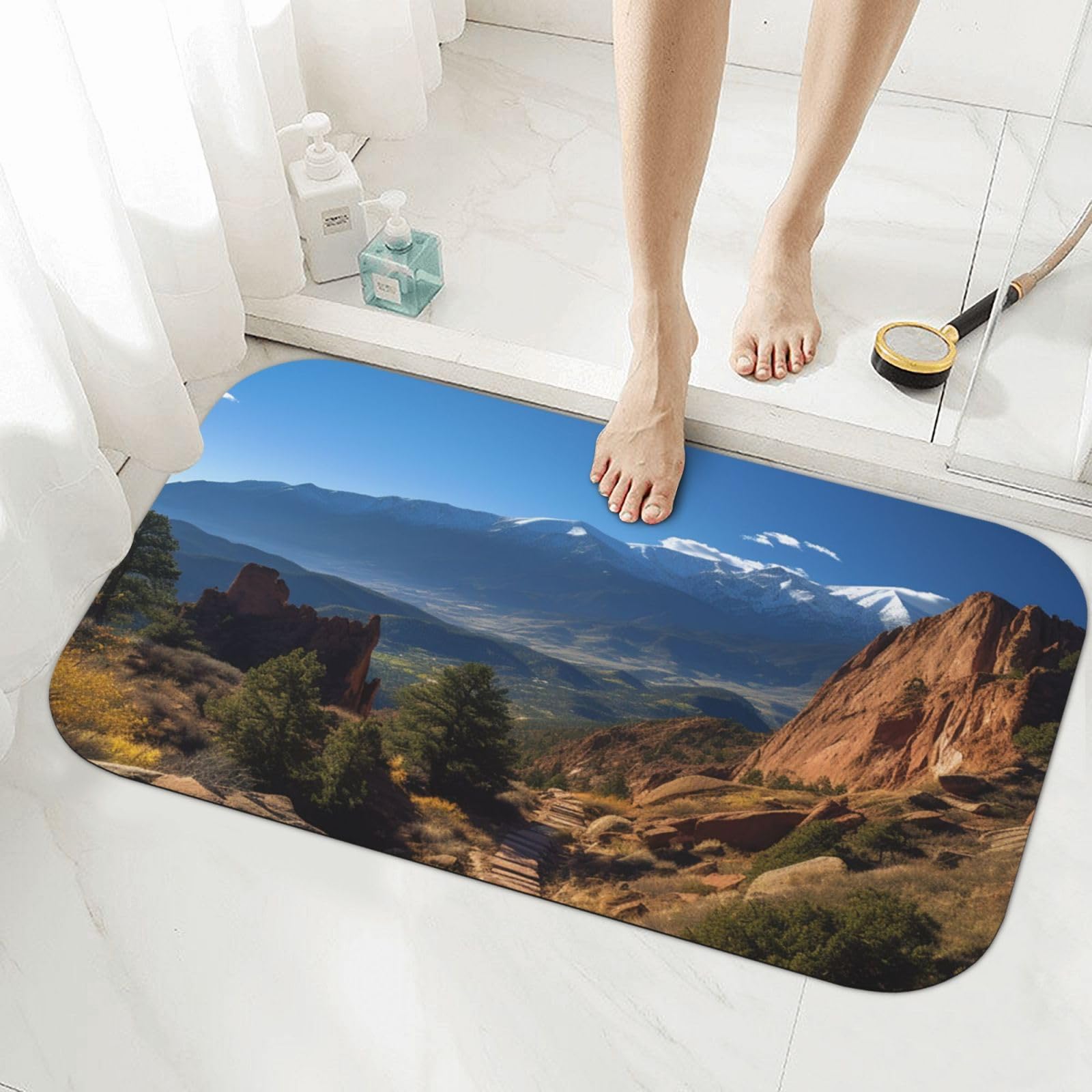 Tapis de bain en terre de diatomée pour une sortie de douche au sec