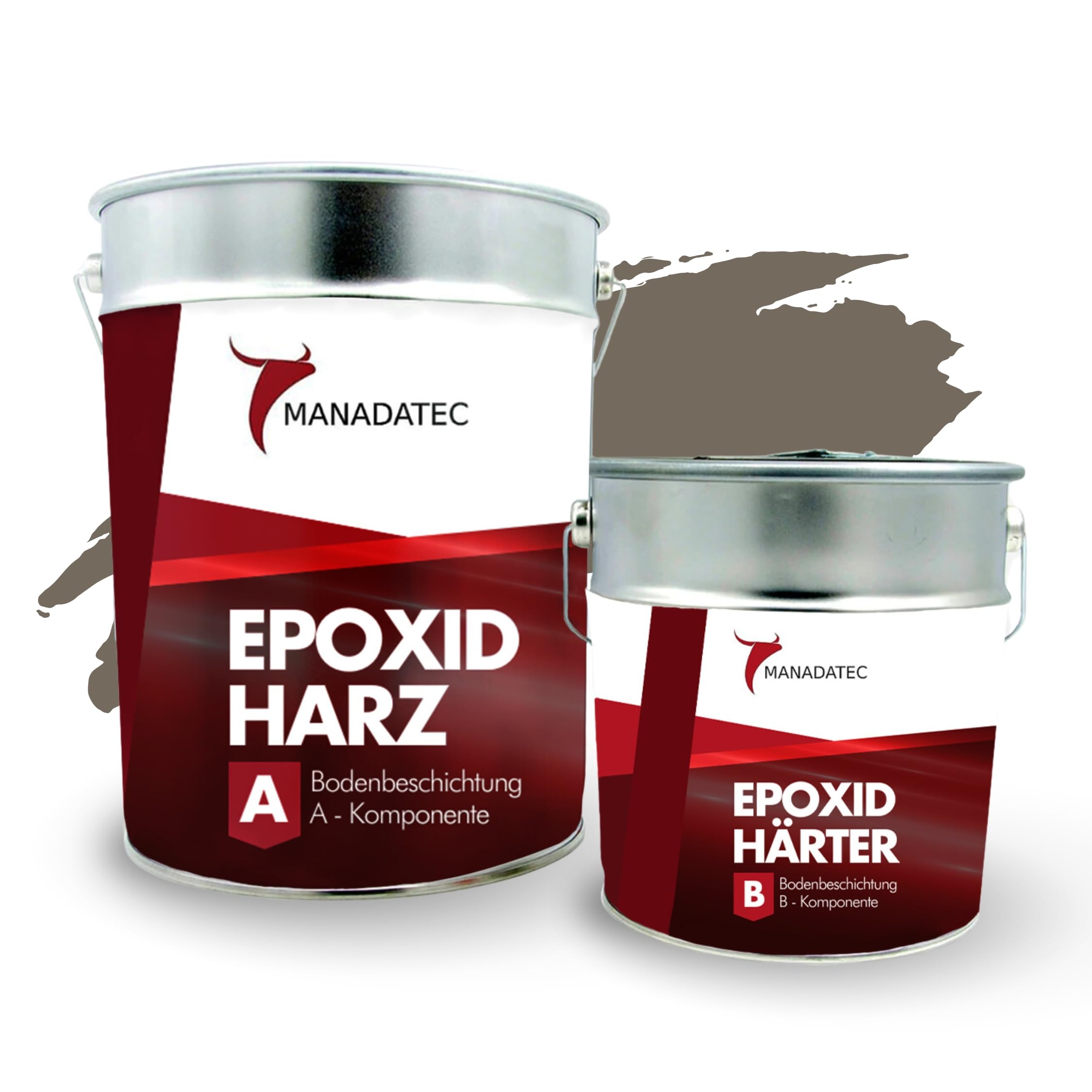 2k Epoxidharz Bodenbeschichtung 5kg I RAL 7006 Beigegrau I Abriebfest, lösemittelfrei, geruchsneutral I Garagenbodenbeschichtung I Epoxy Bodenbeschichtung Garage I Keller Epoxidharz Boden