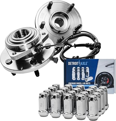 Detroit Axle - Cojinetes de cubo de rueda delantera + 20 piezas de repuesto para Jeep Grand Cherokee Commander 2005-2009 2010 - Juego de 22 piezas