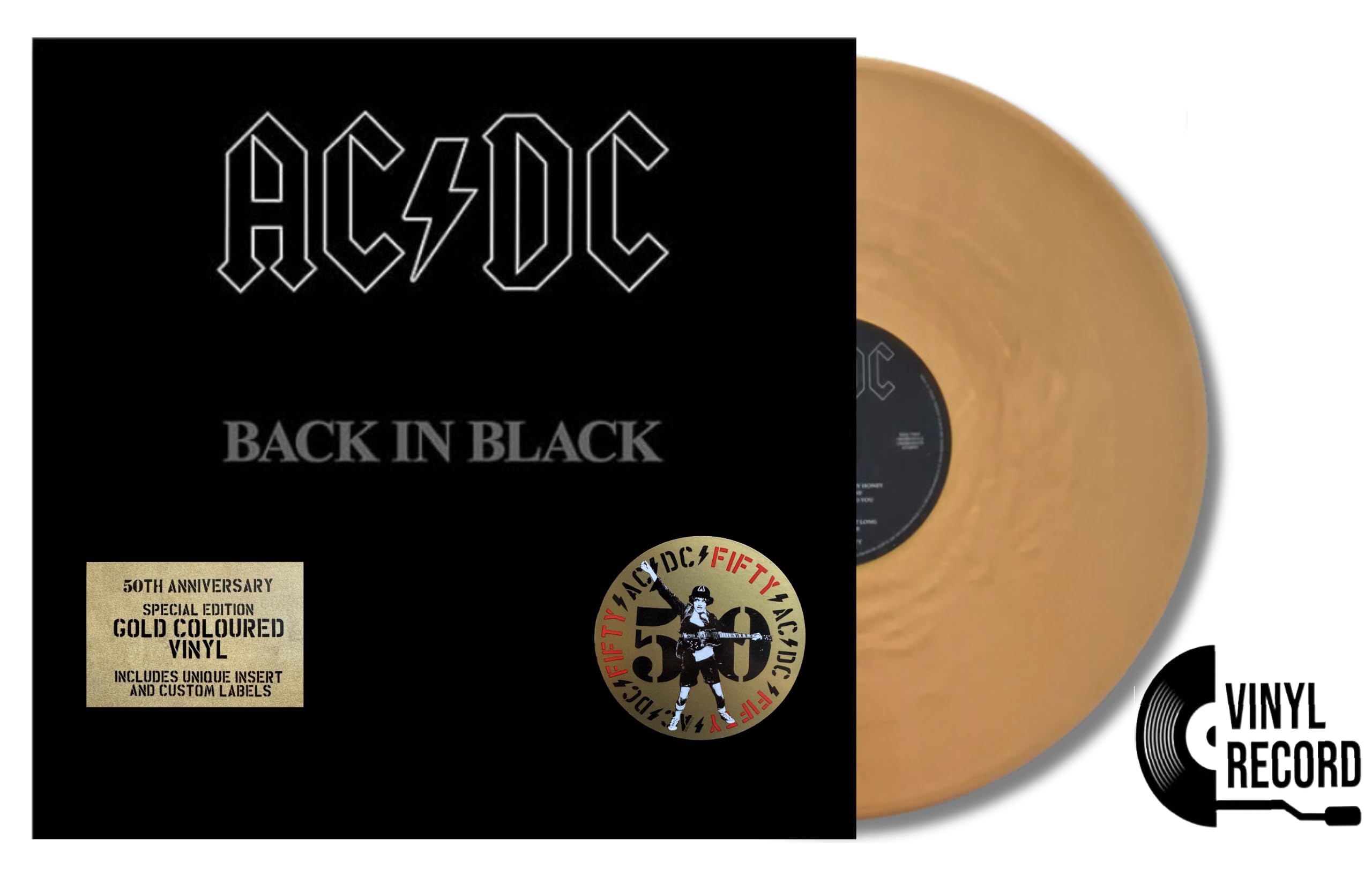 Back In Black 50th Anniversary by AC/DC | 50th Anniversary 180g vinyl Remastered Gold Color Album
