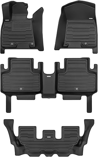 TuxMat - Para los modelos Genesis GV80 de 7 plazas 2021-2024 - Alfombrillas personalizadas - Máxima cobertura, todo tipo de clima, medición láser -