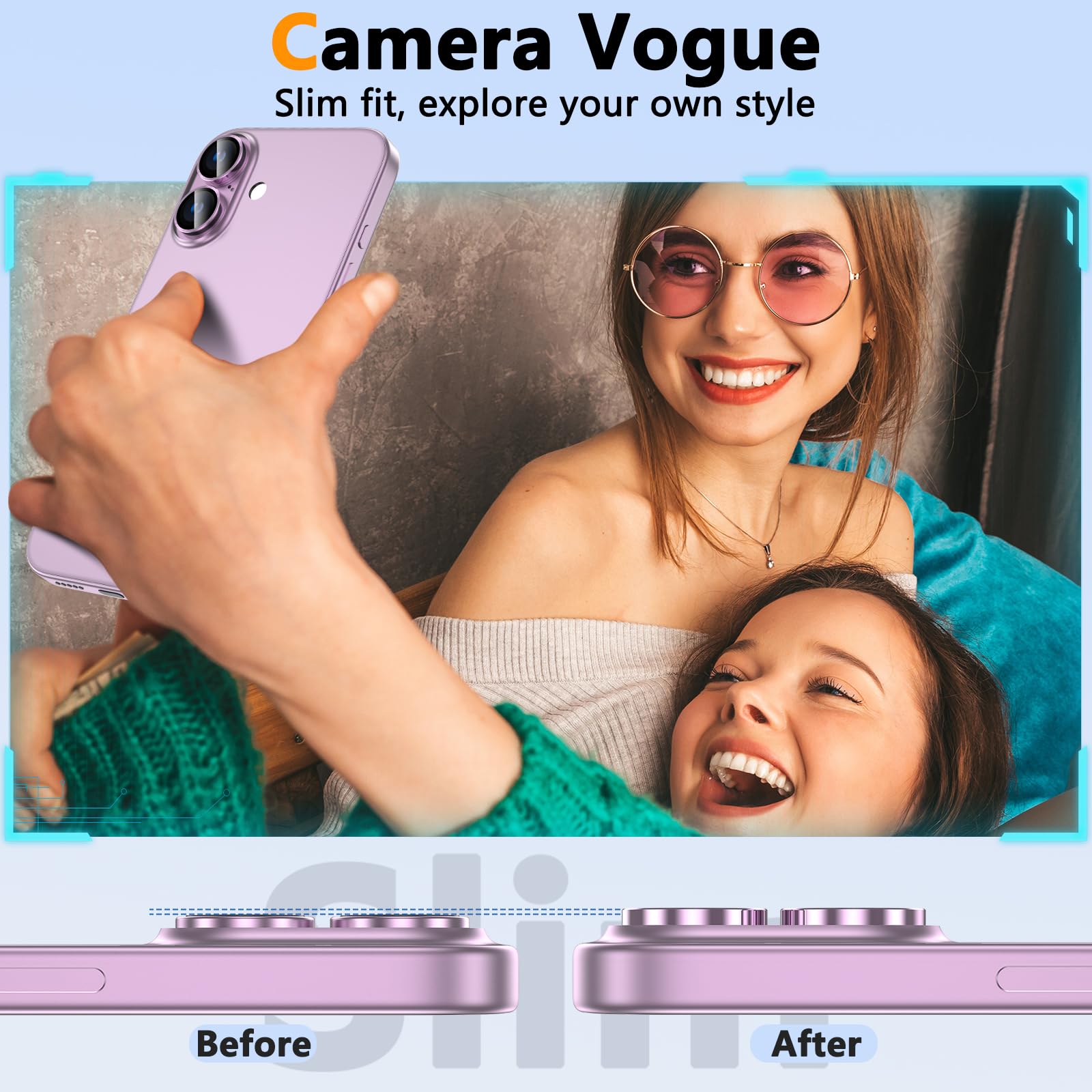 Lensarmor® Pink 16 Camera Lens Protector / 16 Plus Camera Lens Protector - 9H Hardness, Premium 16 Lens Protector, Doesn't Affect Flash Shots - Camera Protector 16 3