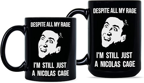 Miniatura 2 de We Got Good Taza Nicolas Cage con texto en inglés "Despite All My Rage"