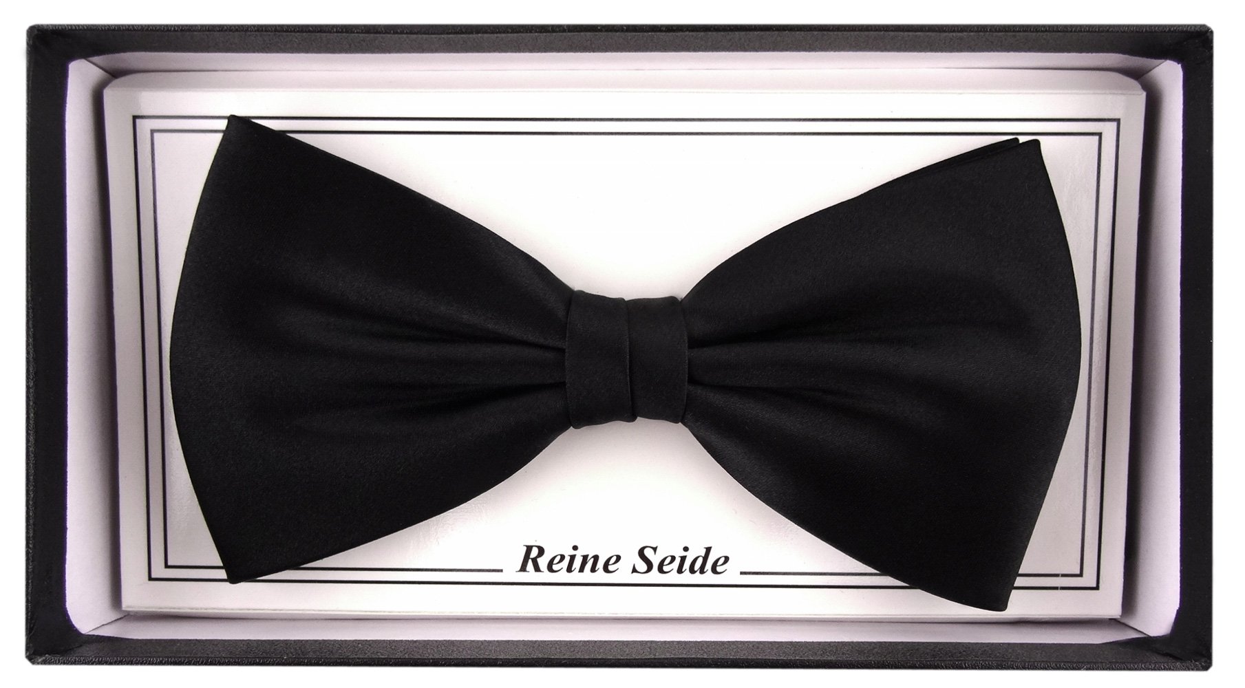 TigerTie papillon di seta - nero uni