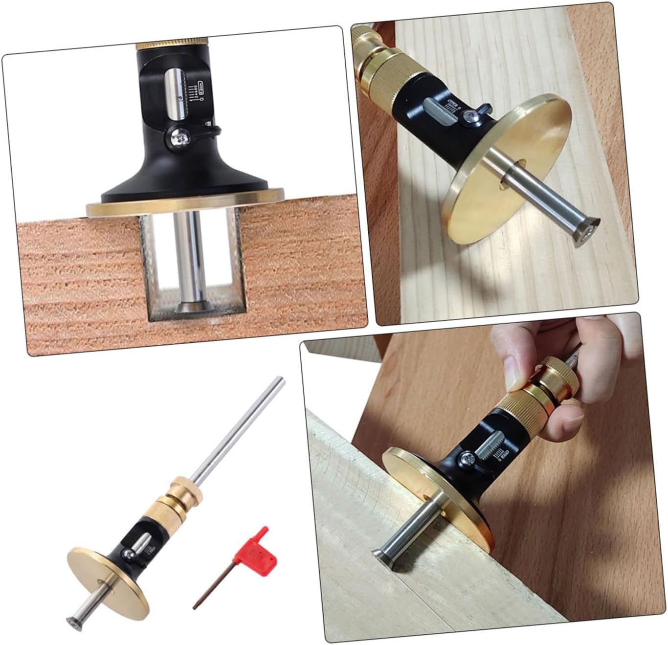 SAFIGLE Woodworking Scribe Gauge Hard Alloy Blade, Fine-tuning Parallel Marking Tool for Carpenters, Precision Woodworking Marking Gauge for Layout and Measuring