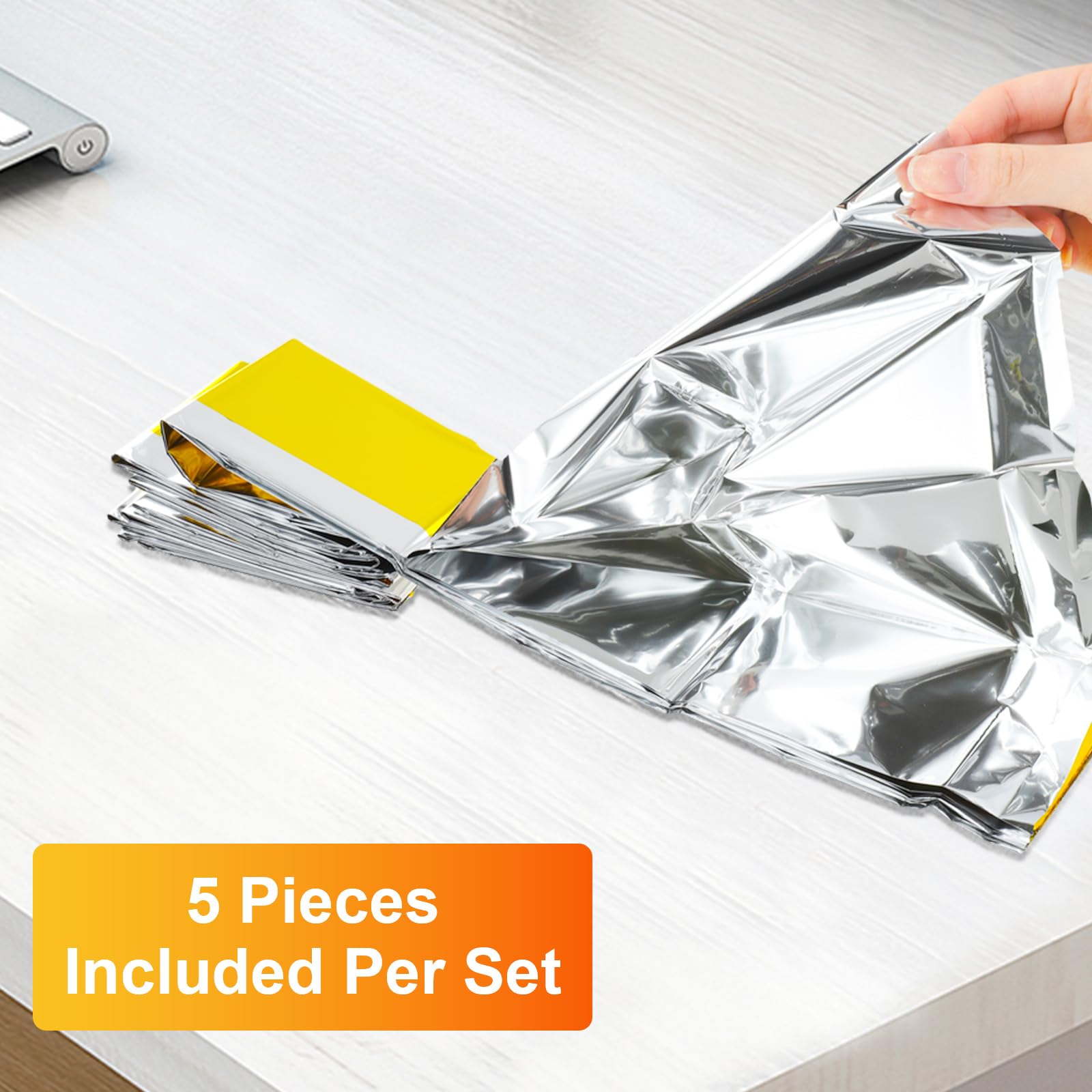 Lot de 10 couvertures de survie - Doré/argenté - 210 x 160 cm - Couverture d'urgence résistante aux intempéries pour les premiers secours et l'extérieur - Couverture de survie compacte pour