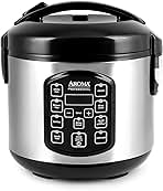 AROMA Professional Digital Rice Cooker, Multicooker, 4-Cup (Uncooked) / 8-Cup (Cooked), Steamer, Slow Cooker, Oatmeal Cooker, STS, Auto Keep Warm, 2 Qt, Stainless Steel Exterior, ARC-954SBD