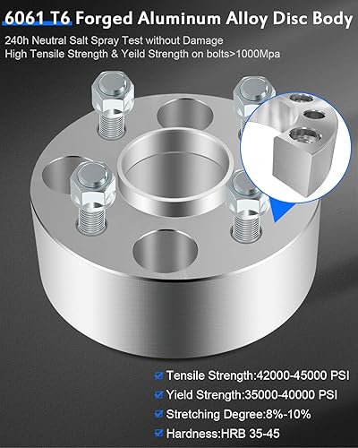 Miniatura 5 de ECCPP 4 adaptadores espaciadores de rueda de 4 x 100 de 2 pulgadas centrados 4 lengüetas 4x100 a 4x100 12x1.5 pernos de 2.209 in CB se adapta a