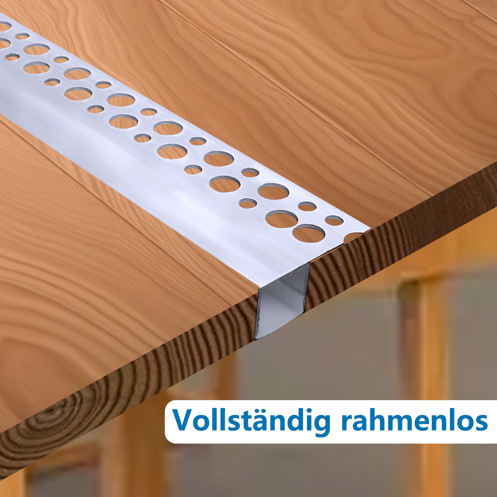 inShareplus Danbian290 - Set di 6 profili per cartongesso, 3,3 ft/1 m, canale in alluminio con copertura lattiginosa, diffusore a strisce LED trimless per sottostruttura, scaffale, parete, tavolo