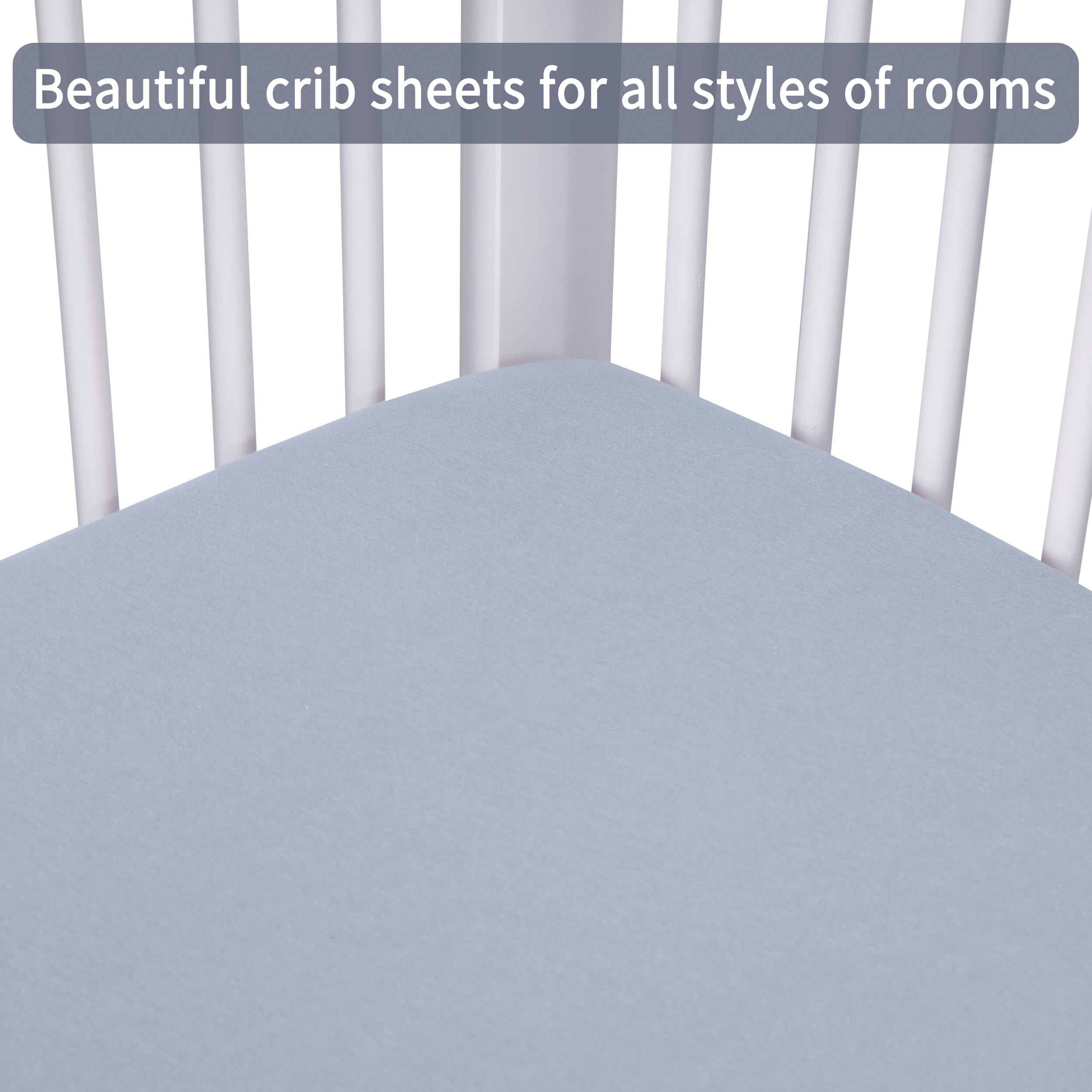 GUNTAIL Lot de 2 draps-housses 100 % coton pour berceau standard et matelas de tout-petit, super doux et respirant, 71,1 x 132,1 x 20,3 cm (blanc et gris)