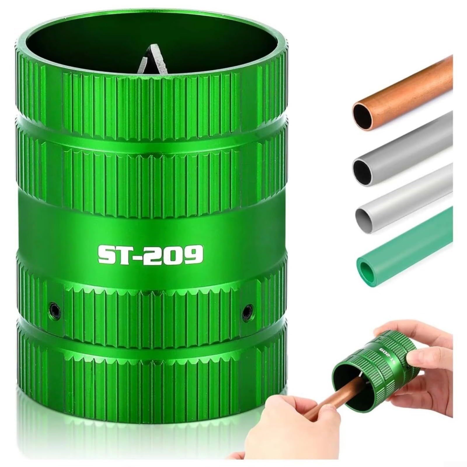 STUWBPLIC Pipe Chamfering and Deburring Tool Compatible with Copper, PVC, Brass Pipes with Hardened Steel Blades and Lightweight Design