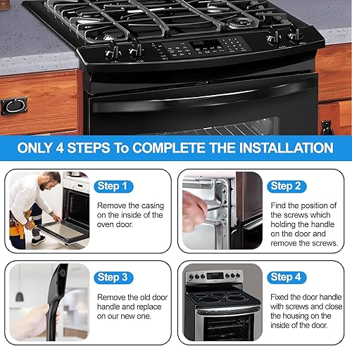 Miniatura 6 de Repuesto de manija de puerta de horno 5304458312 compatible con Kenmore Electrolux Frigidaire Electric Range Oven Stove Reemplaza 316443600