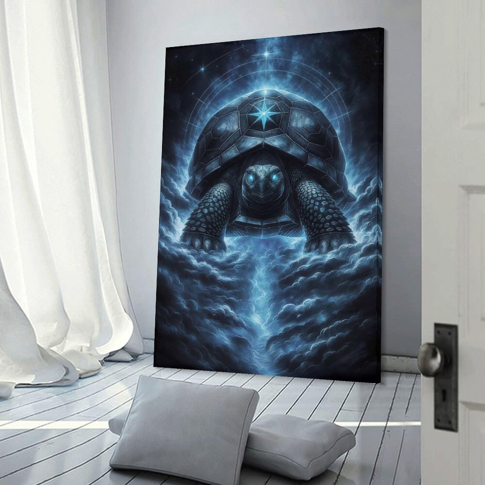 Junmoney Frame-Style-5 Cosmic Guardian Wall Picture Print, 20X30inch(50X75cm), For Gallery Wall Decor And Room Displays, A Versatile Canvas Print For Layering