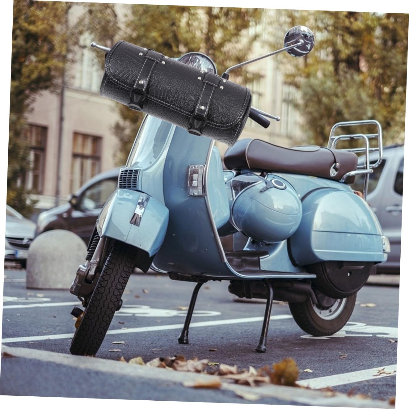 Yardwe Borsa Laterale in Pelle per Moto, Borsa Portaoggetti Posteriore da Viaggio, Accessorio Pratico per Motociclisti per Spostamenti Quotidiani e Gite Weekend