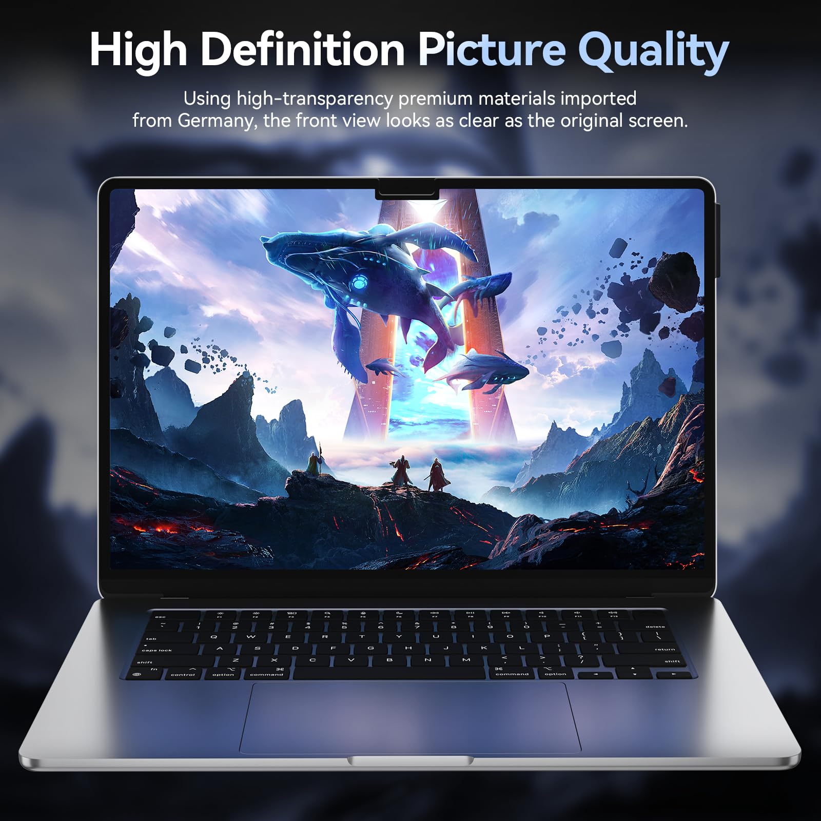 MacBook Air 15 Zoll Blickschutzfolie – Nano-Adsorption, Privatsphäre & Blaulichtfilter