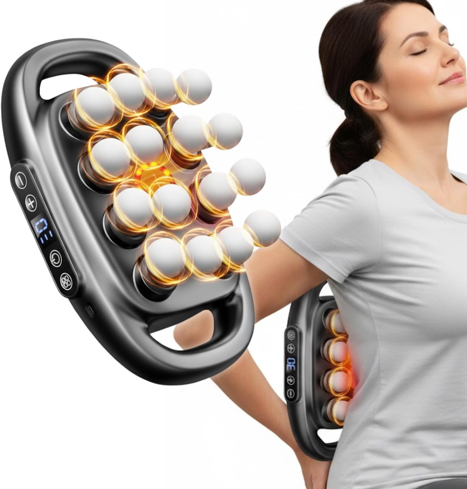 - Deep Tissue Percussion Massager with 3 Modes and 30 Intensities, 16-Head Massage Gun Set, Quiet Muscle Massager for Relieving Back, Shoulder, Leg, Foot, and Body Muscle Pain
