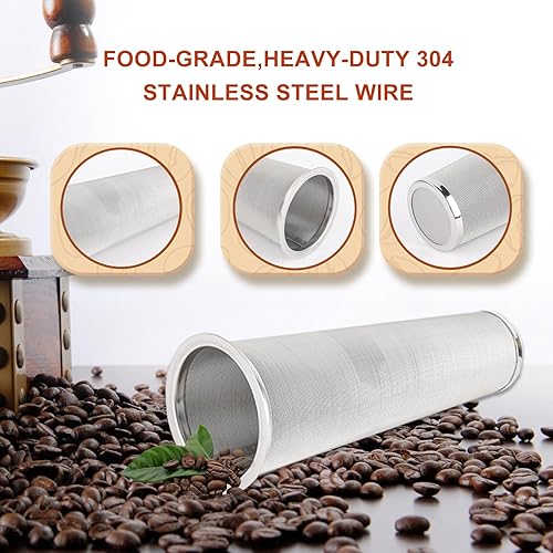 Miniatura 4 de Scidea Cafetera helada de preparación fría, tarro de masón a prueba de fugas de 2 cuartos de galón de 64 onzas con asa y filtro de café inoxidable