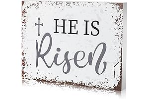 Rustic Easter He Is Risen Wood Block Sign Tabletop Decorations