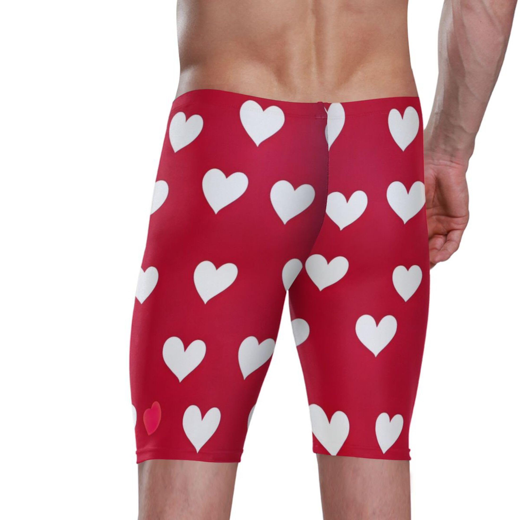 Valentine's Day Heart Men's Swim Jammers Racing & Training Swimsuit Fast, Flexible,Comfortable XXXL B0401238