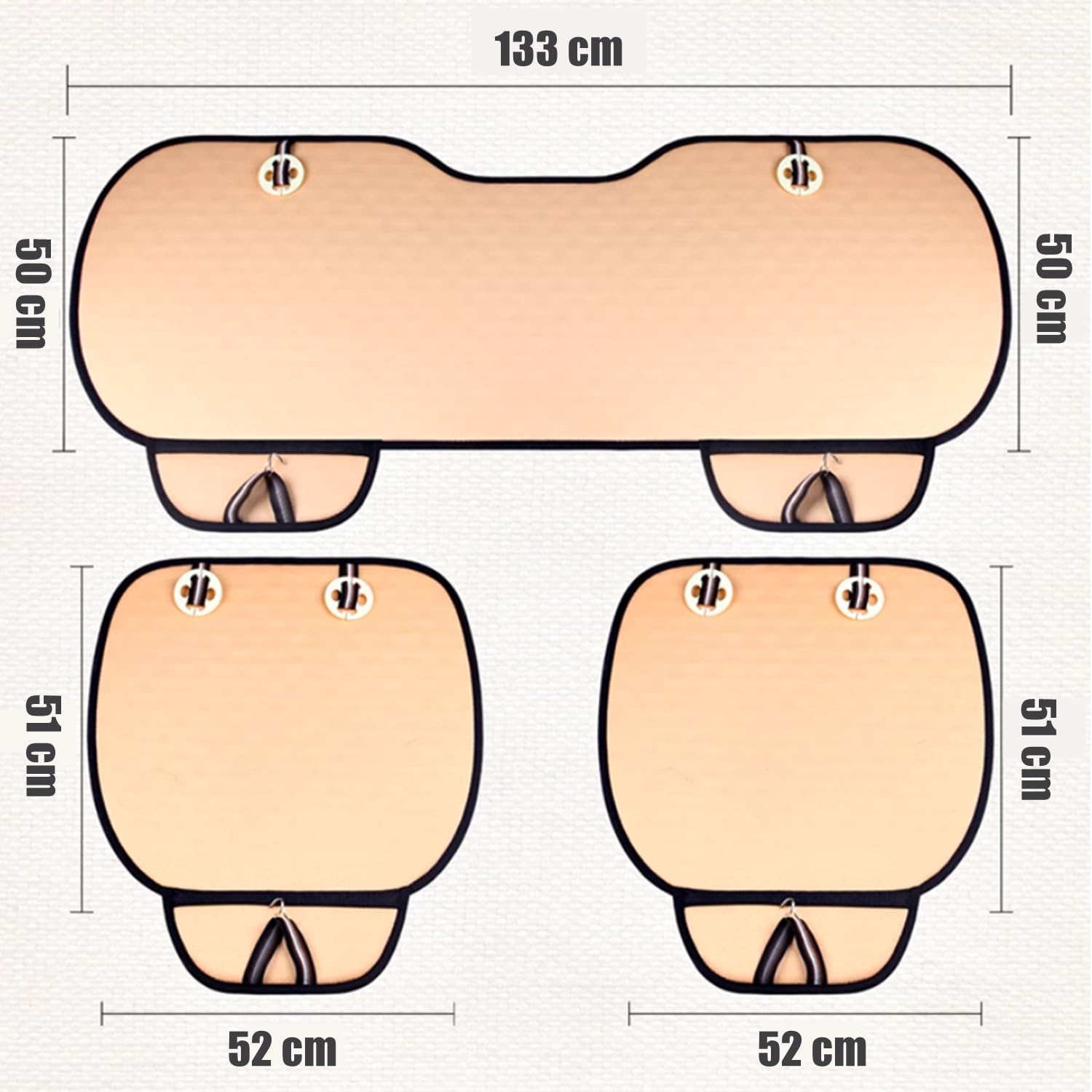 Coprisedili Posteriori Auto Coprisedili Auto Universali Protezione Sedili Universale Morbido Traspirante Cuscini Sedile Posteriore Dell'auto Cuscino Auto Antiscivolo Coprisedili Auto, Nero, 133x50 cm