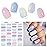 DUKASOU Semi Cured Gel Nail Strips, Mermaid | 28 pcs Gel Nail Strips Work with Any UV Lamp, Salon Quality UV Nails Stickers, Easy to Apply for Home Nails DIY