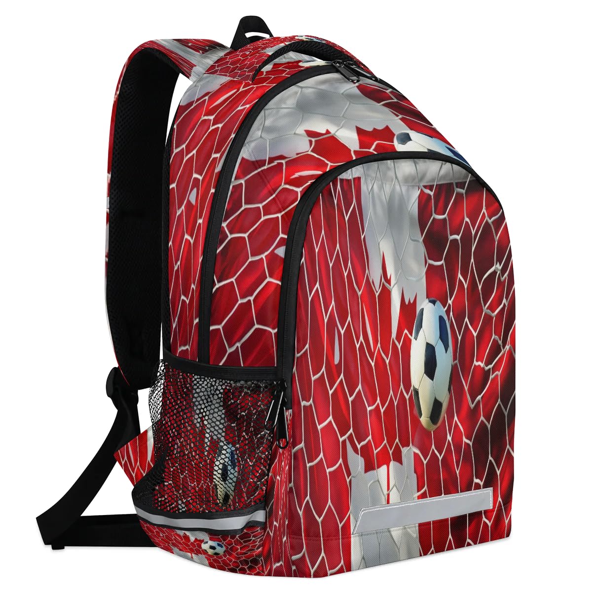 Kanadyjska flaga plecak piłkarski dla dzieci chłopców dziewcząt mężczyzn kobiet plecak szkolny torba na książki piesze wycieczki podróż na co dzień laptop plecak na co dzień, Kolor, 20 Long