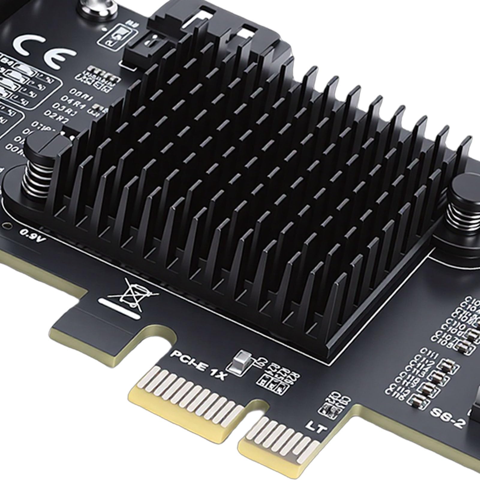 Cuifati PCIe-zu-MiniSAS-Erweiterungskarte, PCIe-zu-2-Port-SFF8087-Adapter mit RTL9101-Chip für NAS-Desktop-Server, 3.0, 6 Gbit/s, 9 Ports, Unterstützt
