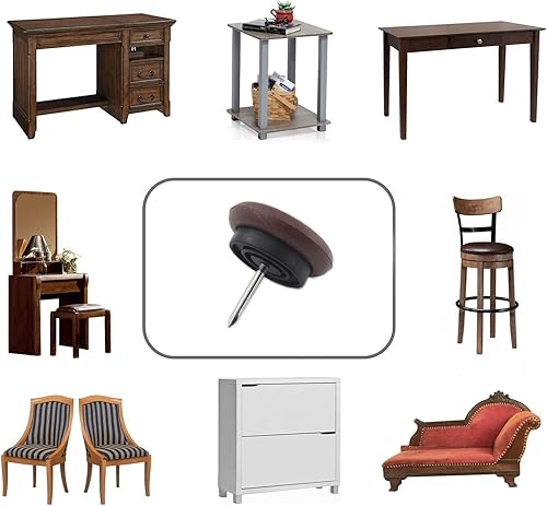 Miniatura 8 de 50 almohadillas redondas de nailon resistente para muebles, protectores de suelo de madera dura para silla, mesa, escritorio, escritorio, armario,