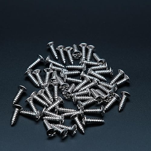 Miniatura 8 de harpfeas Tornillos de golpeador de guitarra eléctrica de 0.118 in, protectores de púa, tornillos de montaje de placa de arañazos para Fender Strat