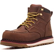 MWORK Welted Blunt Mens 6" Moc Toe Waterproof Work Boots, Comp Toe, Puncture Proof, Slip Resistant Wedge Sole, Coolmax Comfort Leather Safety Boot, Anti-Fatigue, ASTM F2413 Electrical Hazard RR7128