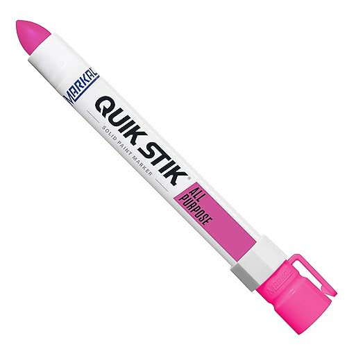 Markal Quik Stik Twist Marcador de tinta lisa y duradera (12 unidades)., Rosado fluorescente , 12